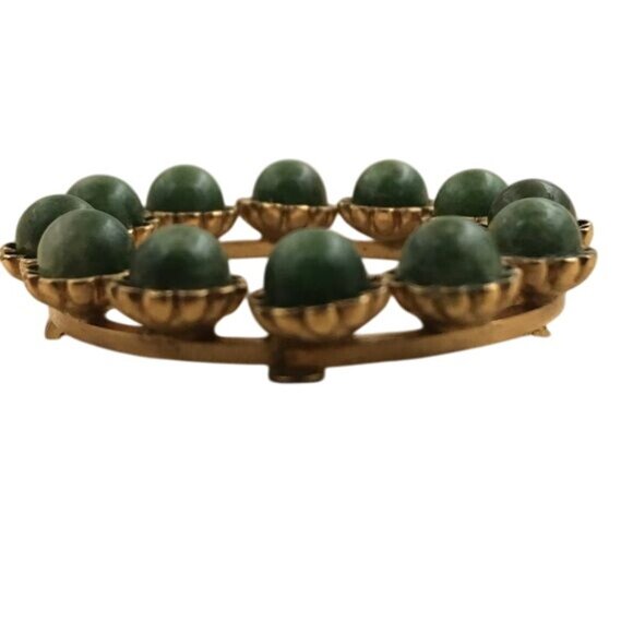 Vintage Curtis Jewelry Mfg. Co. DCE Round Jade Brooch 1-3/8" - Picture 7 of 8